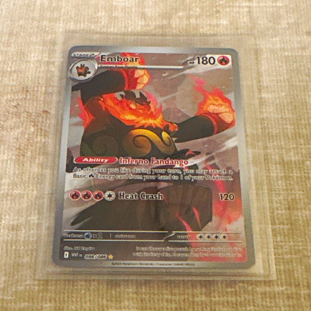 Pokemon TCG Emboar 098/086 SV: White Flare Illustration Rare Holo Eng 180 HP